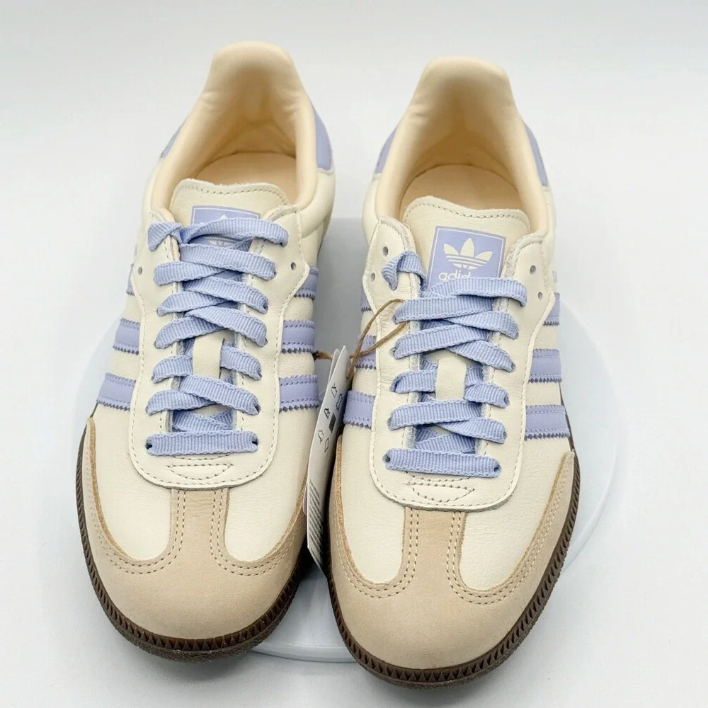 Adidas Samba OG W Leather Size 9 Womens Cream/Violet/Sand JI2678 - Picture 3 of 12
